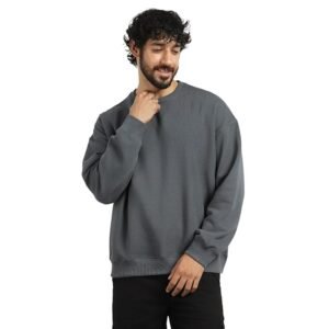 NOBERO Oversized Sweatshirts for Man Stylish | 280 GSM Rich Cotton Fleece Solid Oversized Fit Full Sleeve Sweatshirt for Men | Stylish Casual Wear Winter Sweatshirt for Men